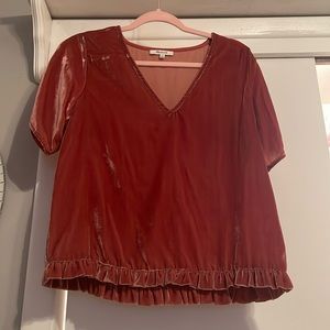 Madewell blouse like new.  Burnt orange color with ruffle detail at bottom